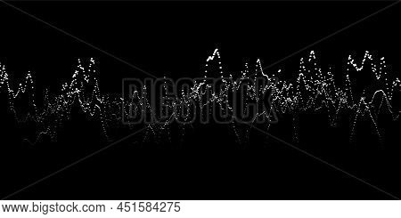 Abstract Dynamic Music Wave. Technology Background. Sound Equalizer With White Dots. Vector Stock, E