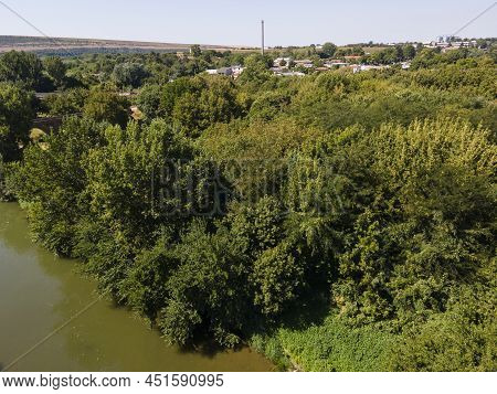 Aerial Summer View Of Yantra River, Passing Near The Town Of Byala, Ruse Region, Bulgaria
