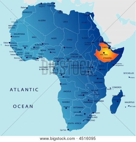 Carte politique de l'Afrique, Éthiopie