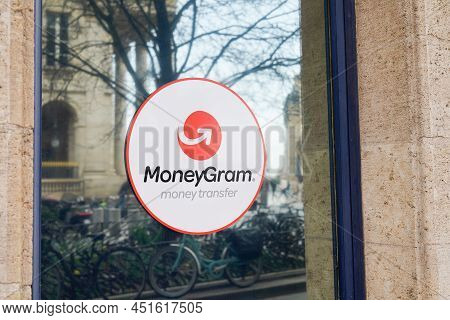 Bordeaux , Aquitaine  France - 03 12 2022 : Moneygram Sign Text And Logo Brand Front Facade Agency S