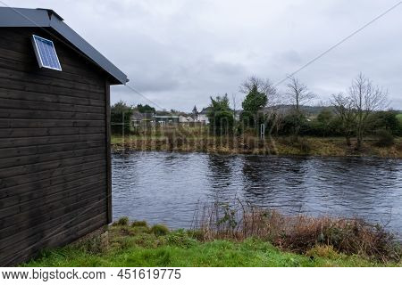 River Level Monitoring Station On The River Cree At Newton Stewart, Dumfries And Galloway, Scotland