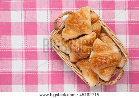 Mini Croissant That Was Placed In A Basket