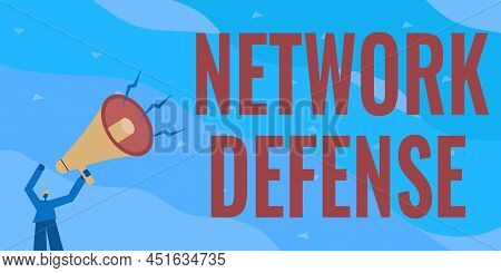 Conceptual Display Network Defense. Business Overview Easures To Protect And Defend Information From