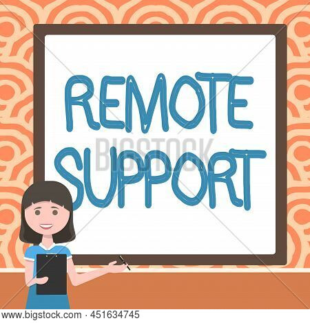 Text Caption Presenting Remote Support. Business Showcase Help Endusers To Solve Computer Problems A