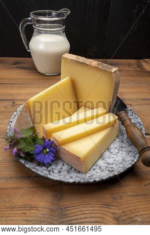 French Cheese Collection, Comte Cheese Made From Unpasteurized Cow's Milk In Franche-comte, France