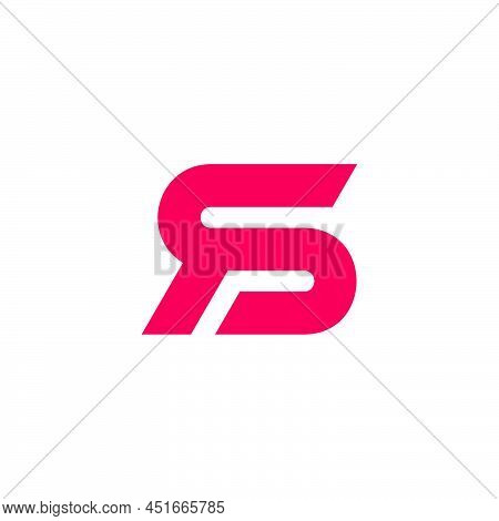 Letter Sr Abstract Geometric Link Line Logo Vector