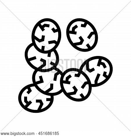Chia Seed Line Icon Vector. Chia Seed Sign. Isolated Contour Symbol Black Illustration