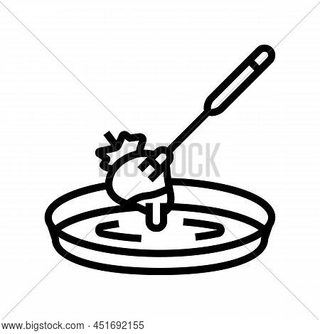 Strawberry Fondue Line Icon Vector. Strawberry Fondue Sign. Isolated Contour Symbol Black Illustrati