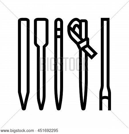 Bamboo Skewers Line Icon Vector. Bamboo Skewers Sign. Isolated Contour Symbol Black Illustration