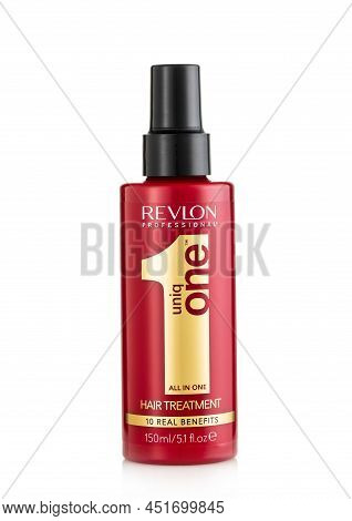 London,uk - March 05,2022: Revlon Professional Uniq One Hair Treatment On White.