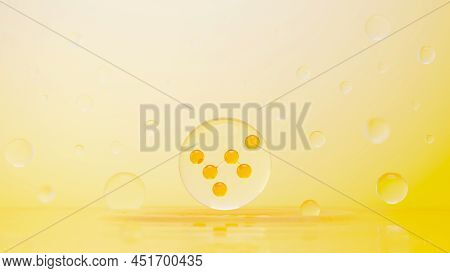 3d Render Of Simple Chemical Bond In Side Cell Or Molecules. The Associated Of Atoms, Ions, Bond And