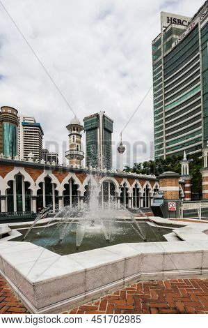 Kuala Lumpur, Malaysia - 01 February, 2020: Jamek Mosque, Officially Sultan Abdul Samad Jamek Mosque
