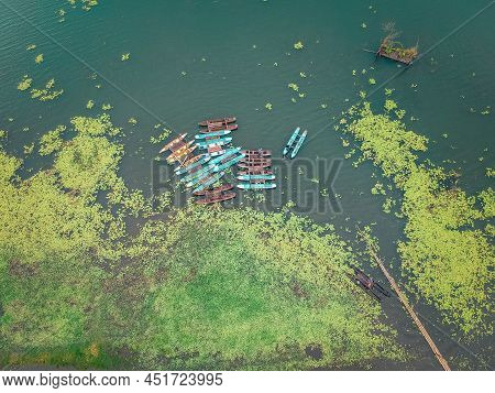 Beautiful View Of Buyan Lakewith Mt Lesung In Buleleng Bali, Indonesia