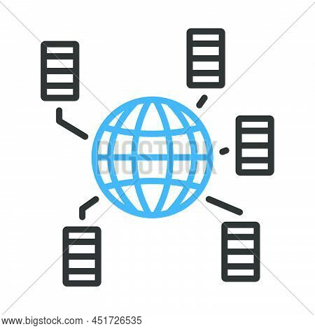 Big Data Icon. Editable Bold Outline With Color Fill Design. Vector Illustration.