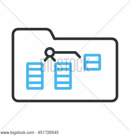 Folder Network Icon. Editable Bold Outline With Color Fill Design. Vector Illustration.