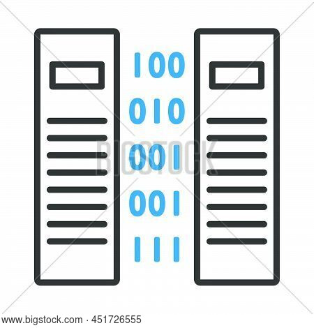 Server Icon. Editable Bold Outline With Color Fill Design. Vector Illustration.