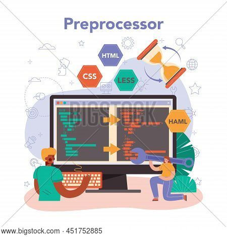Front End Developer Online Service Or Platform. Website Interface