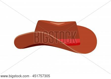 Cowboy Hat Doodle Style, Vector Illustration Of A Hat With Brim.