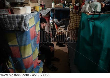 People Living At A Bomb Shelter In Kyiv, Ukraine