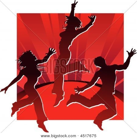 Dancing People In Red