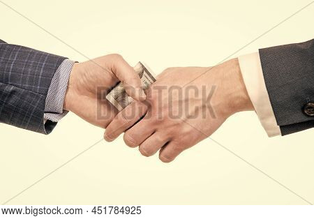 Hands Giving Money Bribe Or Financial Support, Corruption