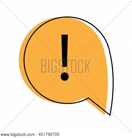 Exclamation Mark Message. Flat Vector Illustration. Alert Message. Message Notification Icon. Vector