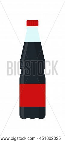 Plastic Bottle With Soda Cola Drink. Plastic Or Glass Cola Bottle Icon Illustration. Soft Pop Cold W