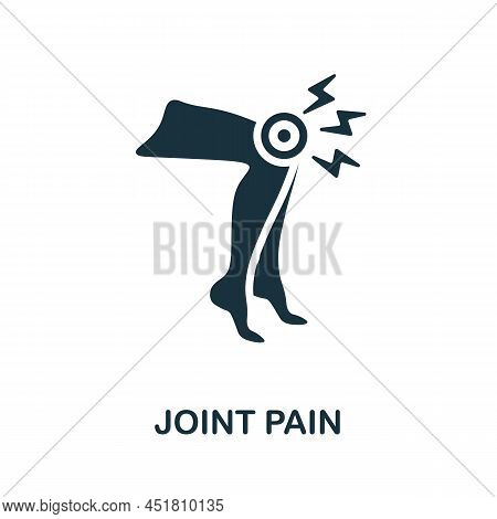 Joint Pain Flat Icon. Colored Element Sign From Body Ache Collection. Flat Joint Pain Icon Sign For 