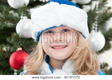 Snow Maiden At The Christmas Tree