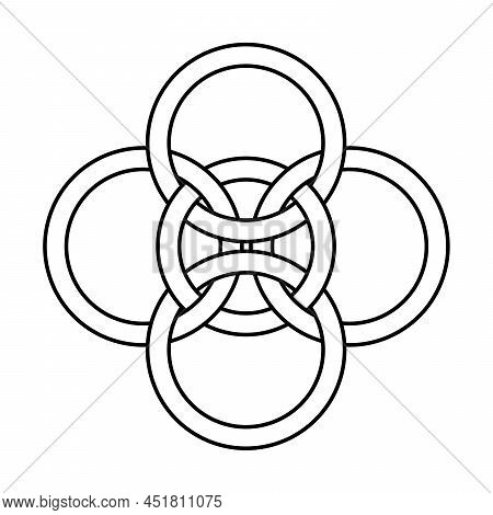 Borromean Cross Symbol Icon With A White Background