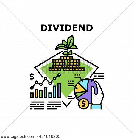 Dividend Money Vector Icon Concept. Dividend Money Growing And Increasing, Businessman Analyzing Inf