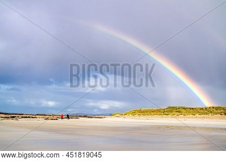 Amazing Rainbow Above Carrickfad By Portnoo At Narin Strand In County Donegal Ireland
