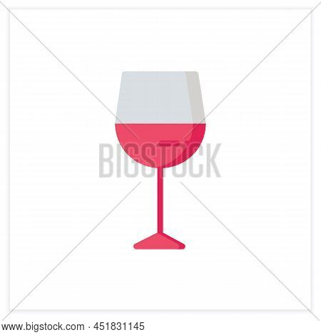 Wine Glass Flat Icon. Alcohol Stemware.party Drink. Restaurant, Night Club, Bar Menu. Wine, Champagn
