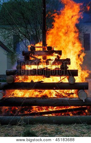 Close Up Of Walpurgis Night Fire
