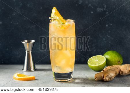 Cold Boozy Rum Anejo Highball Cocktail