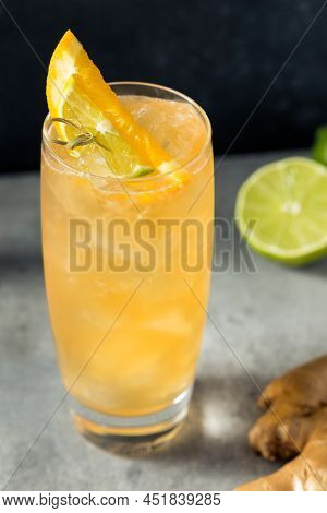 Cold Boozy Rum Anejo Highball Cocktail