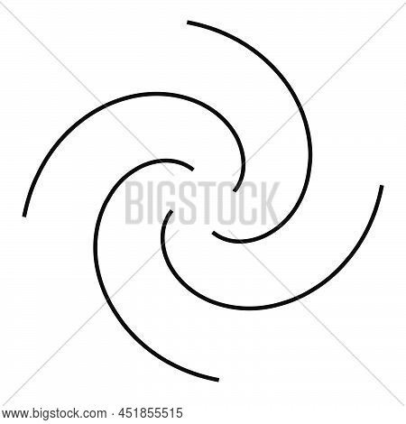 Spiral, Swirl, Twirl And Whirl Element. Helix, Volute Ripple, Vortex Shape