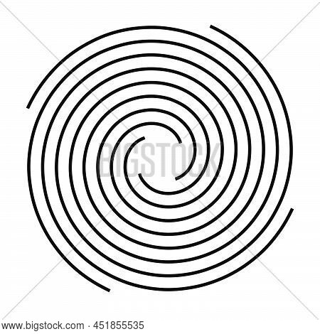 Spiral, Swirl, Twirl And Whirl Element. Helix, Volute Ripple, Vortex Shape
