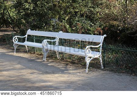 View Of Stylish Benches In The Park.