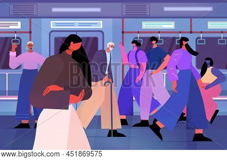 Tired Depressed Woman Passenger In Subway Train Girl Feeling Desperate Mental Health Diseases Depres