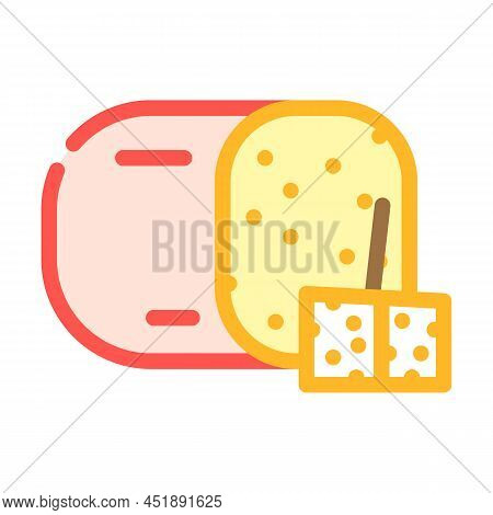 Edam Cheese Color Icon Vector. Edam Cheese Sign. Isolated Symbol Illustration