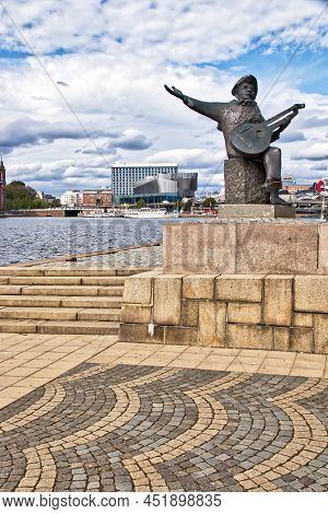 Stockholm, Sweden - August 23, 2018: Evert Taube Monument In Stockholm, Sweden. Evert Taube Was An A