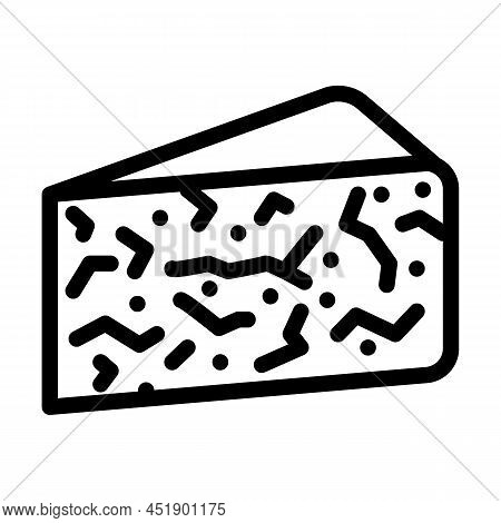 Blue Cheese Line Icon Vector. Blue Cheese Sign. Isolated Contour Symbol Black Illustration