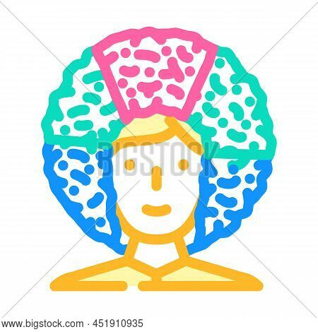 Wig Fan Color Icon Vector. Wig Fan Sign. Isolated Symbol Illustration