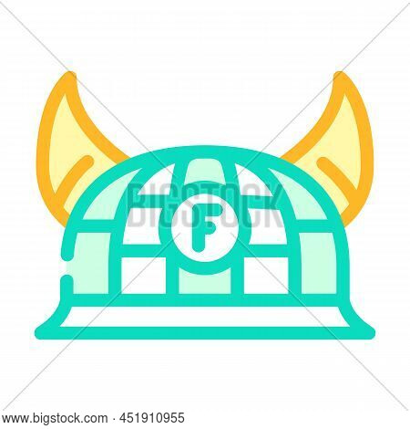 Fan Hat Color Icon Vector. Fan Hat Sign. Isolated Symbol Illustration