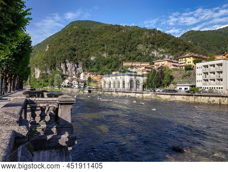 Picturesque Town On A Mountain River In The Mountains Of Italy San Pelegrino