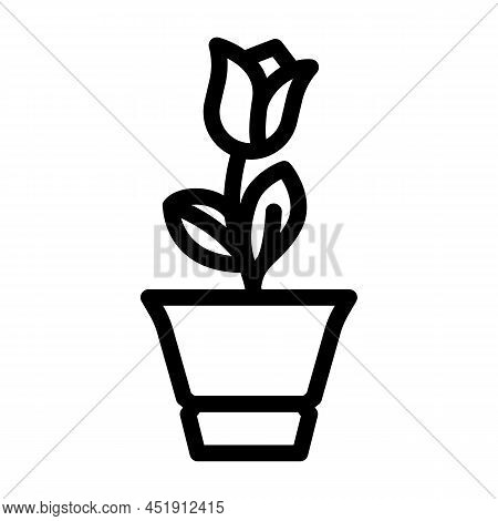 Loekaryd Potted Flower Line Icon Vector. Loekaryd Potted Flower Sign. Isolated Contour Symbol Black 