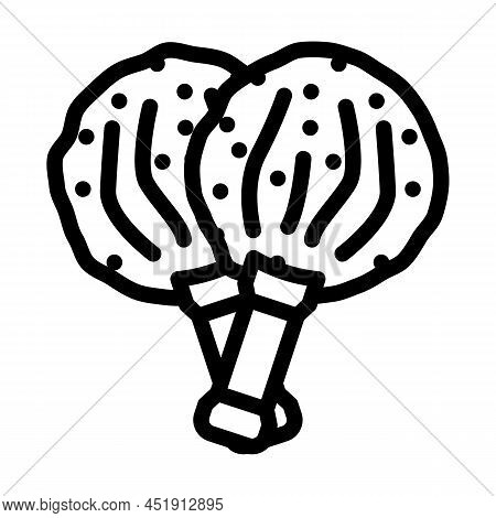 Pompom For Cheerleaders Line Icon Vector. Pompom For Cheerleaders Sign. Isolated Contour Symbol Blac