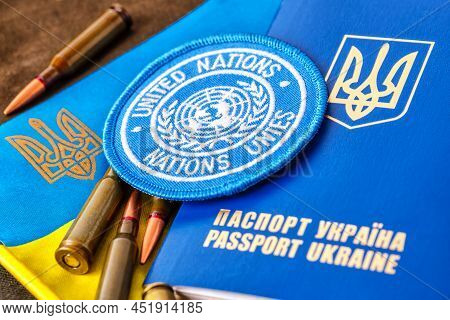 Ukrainian Passport.ukraine War, We Stand Ukraine War Ukraine And Russia.stop War Ukraine. The Flag O