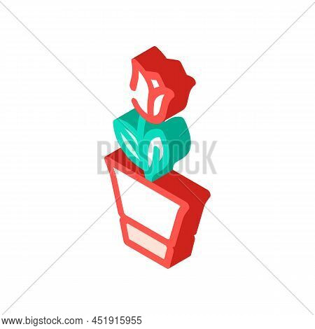 Loekaryd Potted Flower Isometric Icon Vector. Loekaryd Potted Flower Sign. Isolated Symbol Illustrat